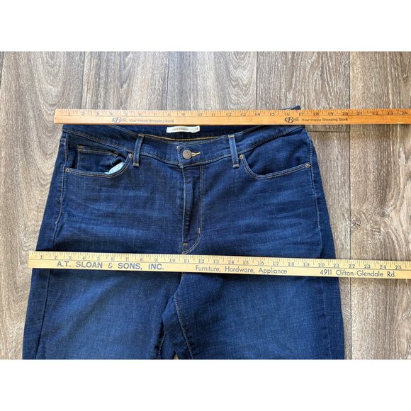 LEVIS CLASSIC STRAIGHT DENIM BLUE JEANS WOMENS SIZE 14M -W32 L30 STRETCH - Picture 5 of 9
